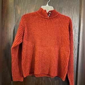 Reflections by Spiegel Rib Knit Long Sleeve Pullover Sweater, Burgundy, Missy S